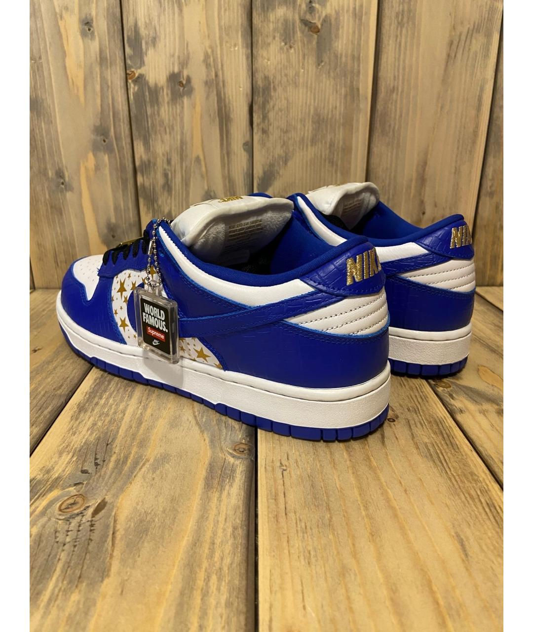 NIKE Темно-синие кожаные низкие кроссовки / кеды, фото 3