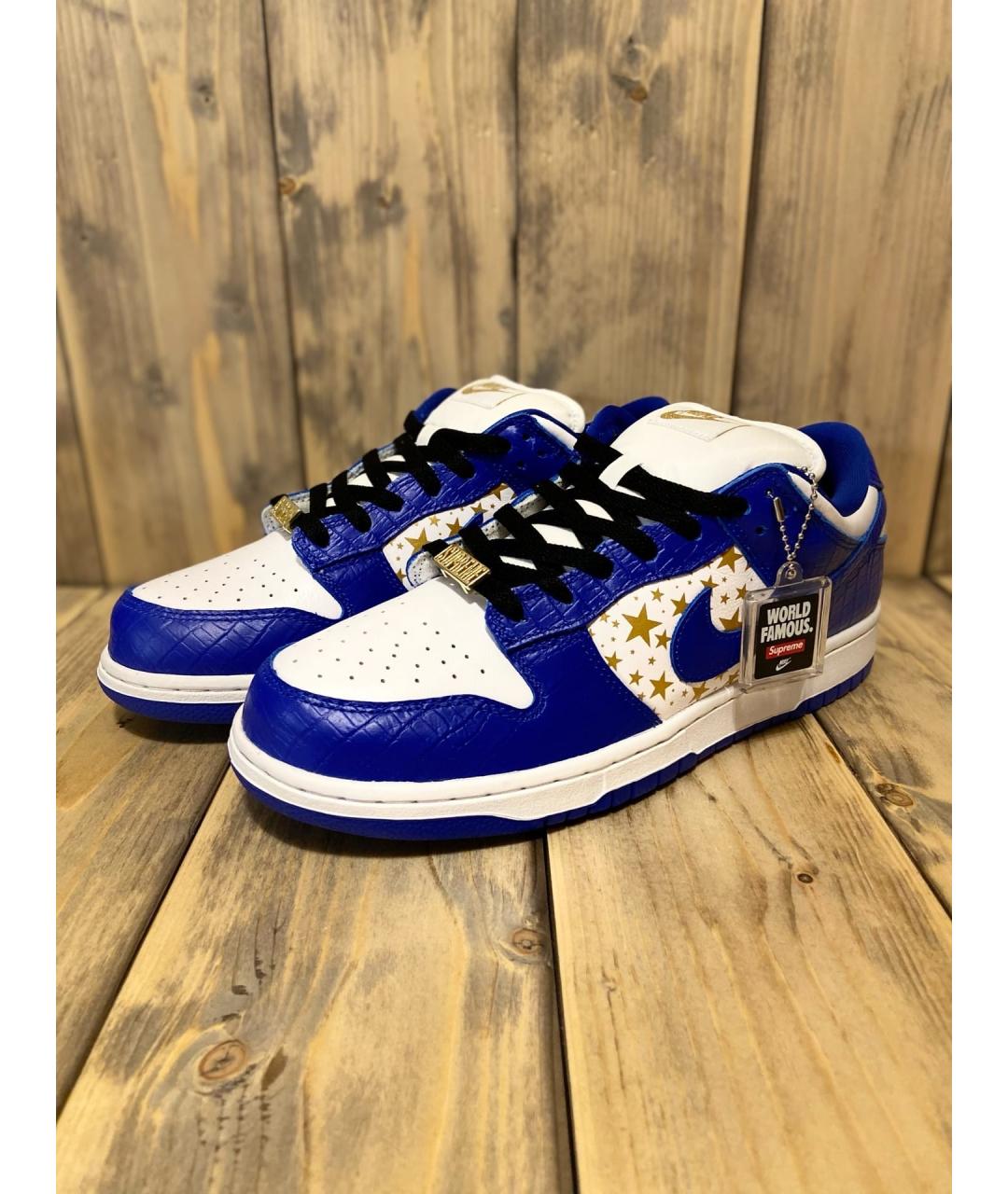 NIKE Темно-синие кожаные низкие кроссовки / кеды, фото 2