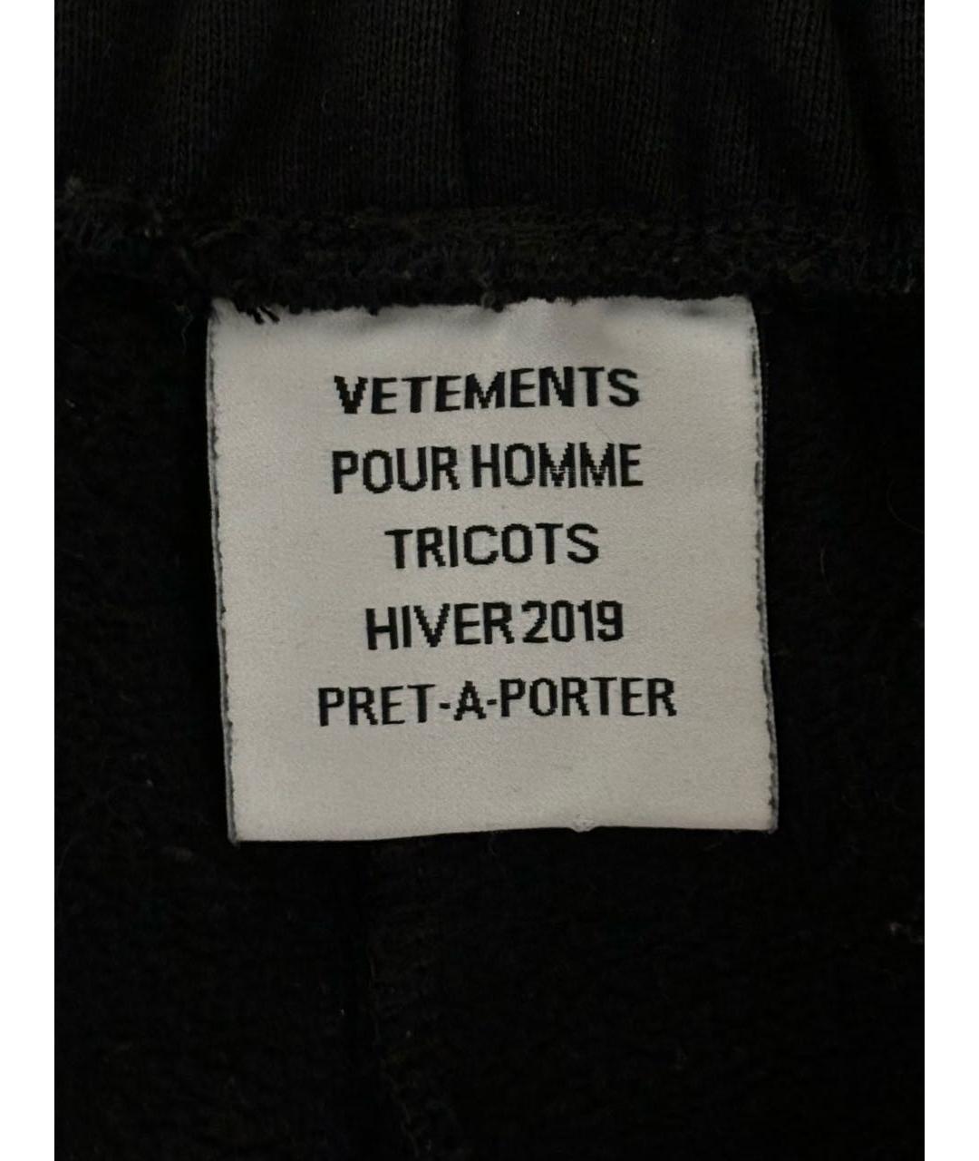 VETEMENTS Черные хлопковые повседневные брюки, фото 5