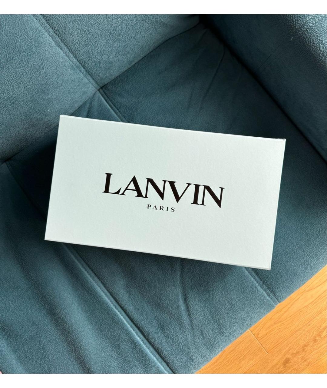 LANVIN Серые замшевые низкие кроссовки / кеды, фото 6