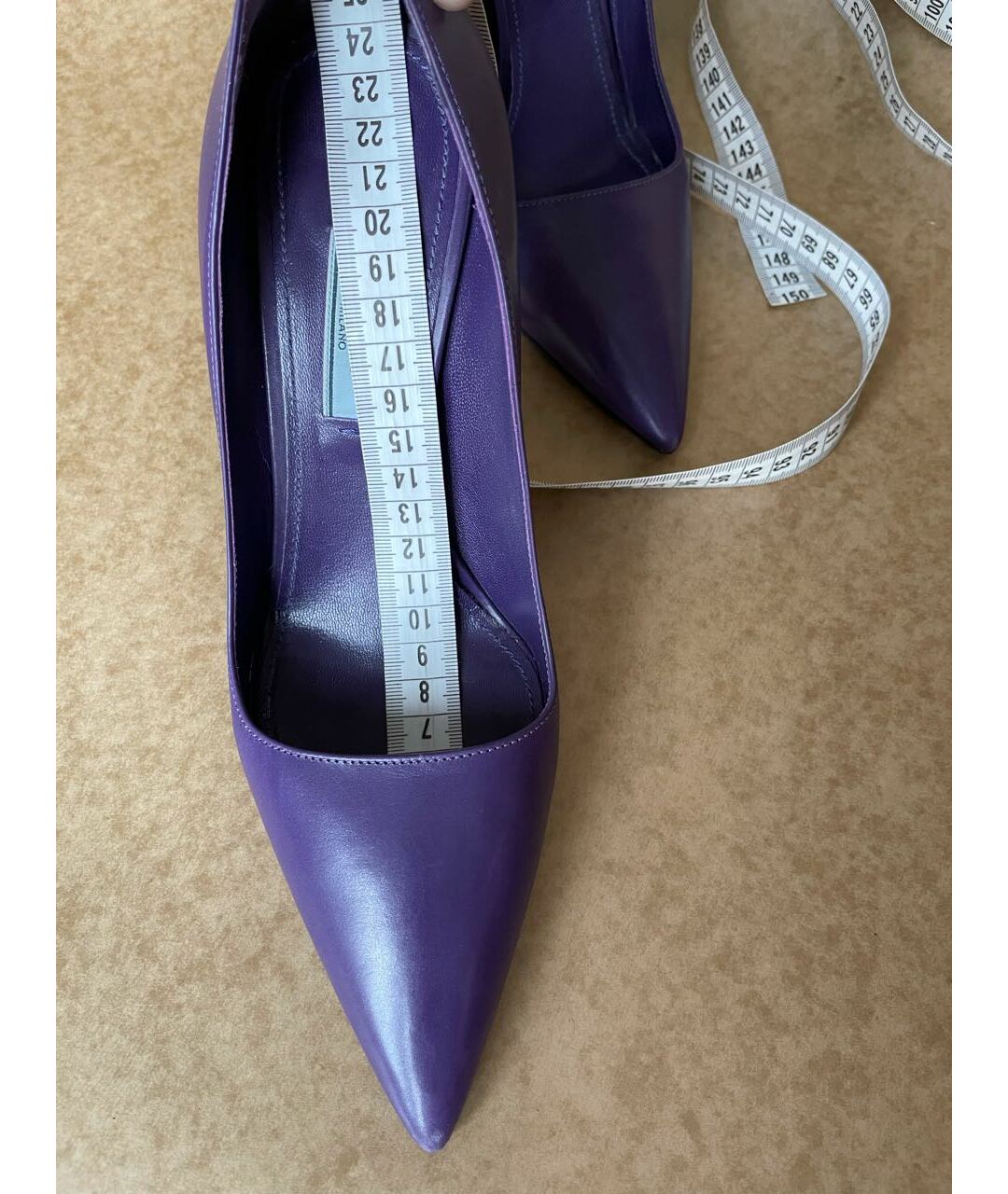 PRADA Фиолетовые кожаные туфли, фото 6