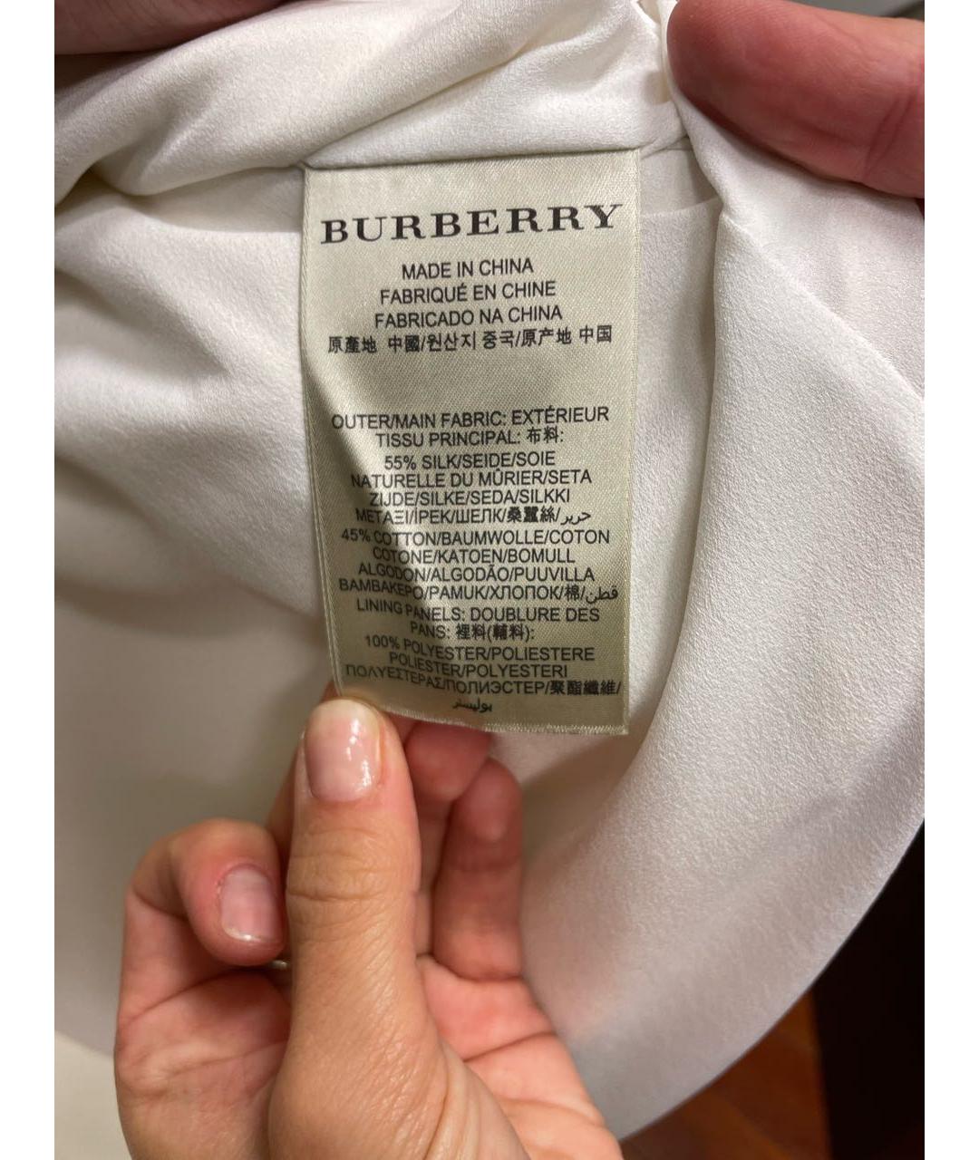 BURBERRY Белый шелковый сарафан, фото 6