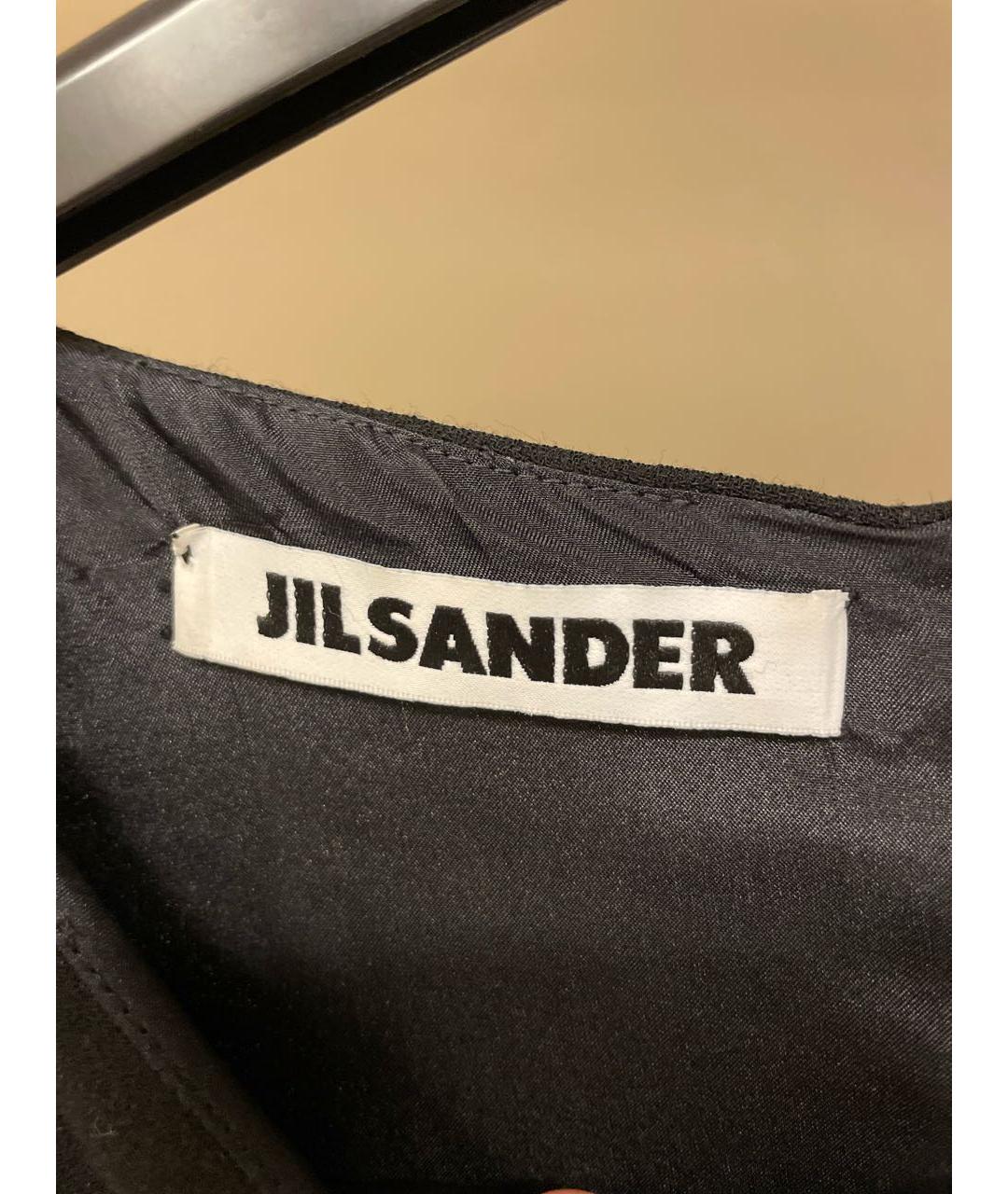 JIL SANDER Черное шерстяное повседневное платье, фото 5