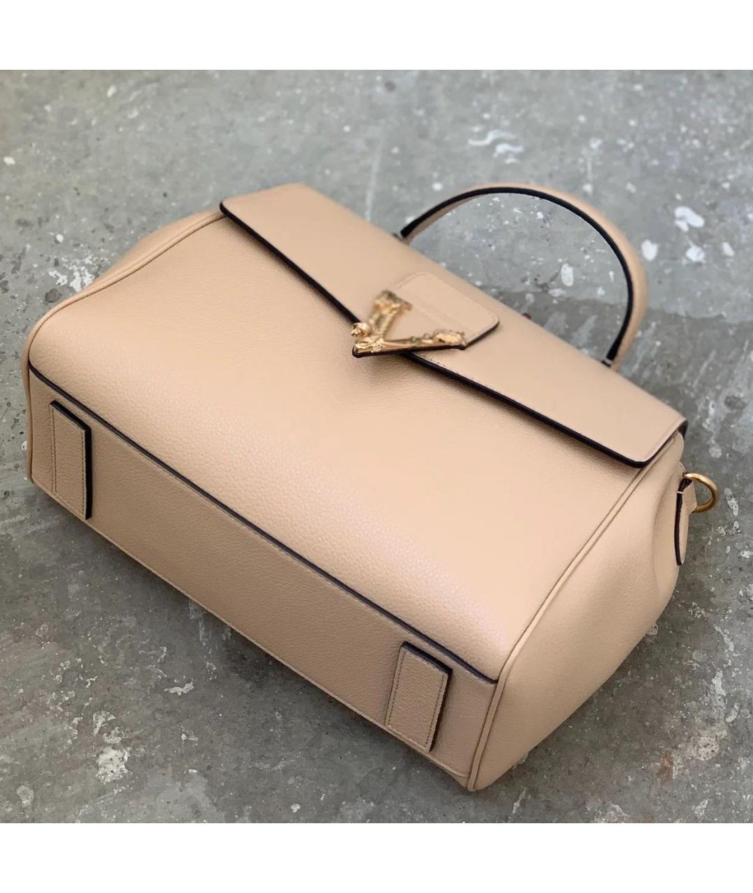 VERSACE Бежевая кожаная сумка через плечо, фото 2