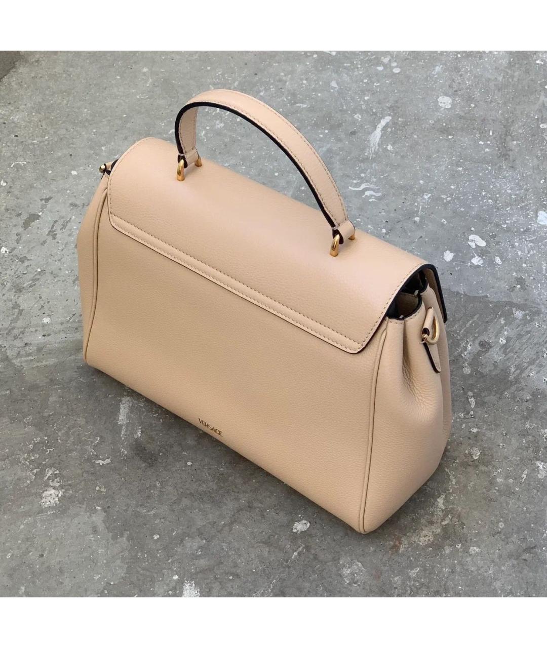 VERSACE Бежевая кожаная сумка через плечо, фото 3