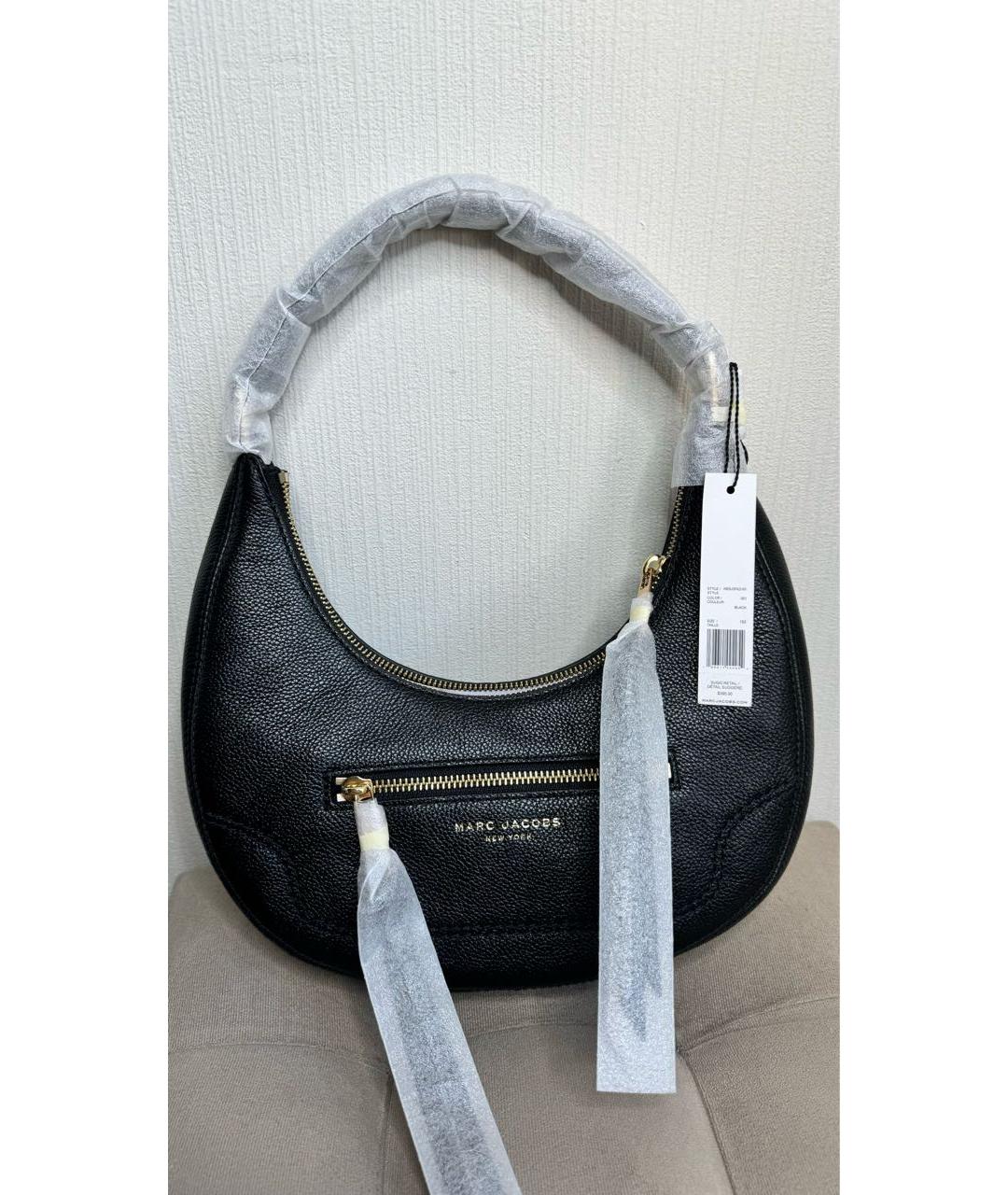 MARC JACOBS Черная кожаная сумка с короткими ручками, фото 5