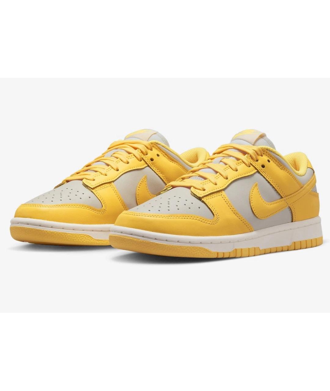 NIKE Желтые кожаные низкие кроссовки / кеды, фото 2