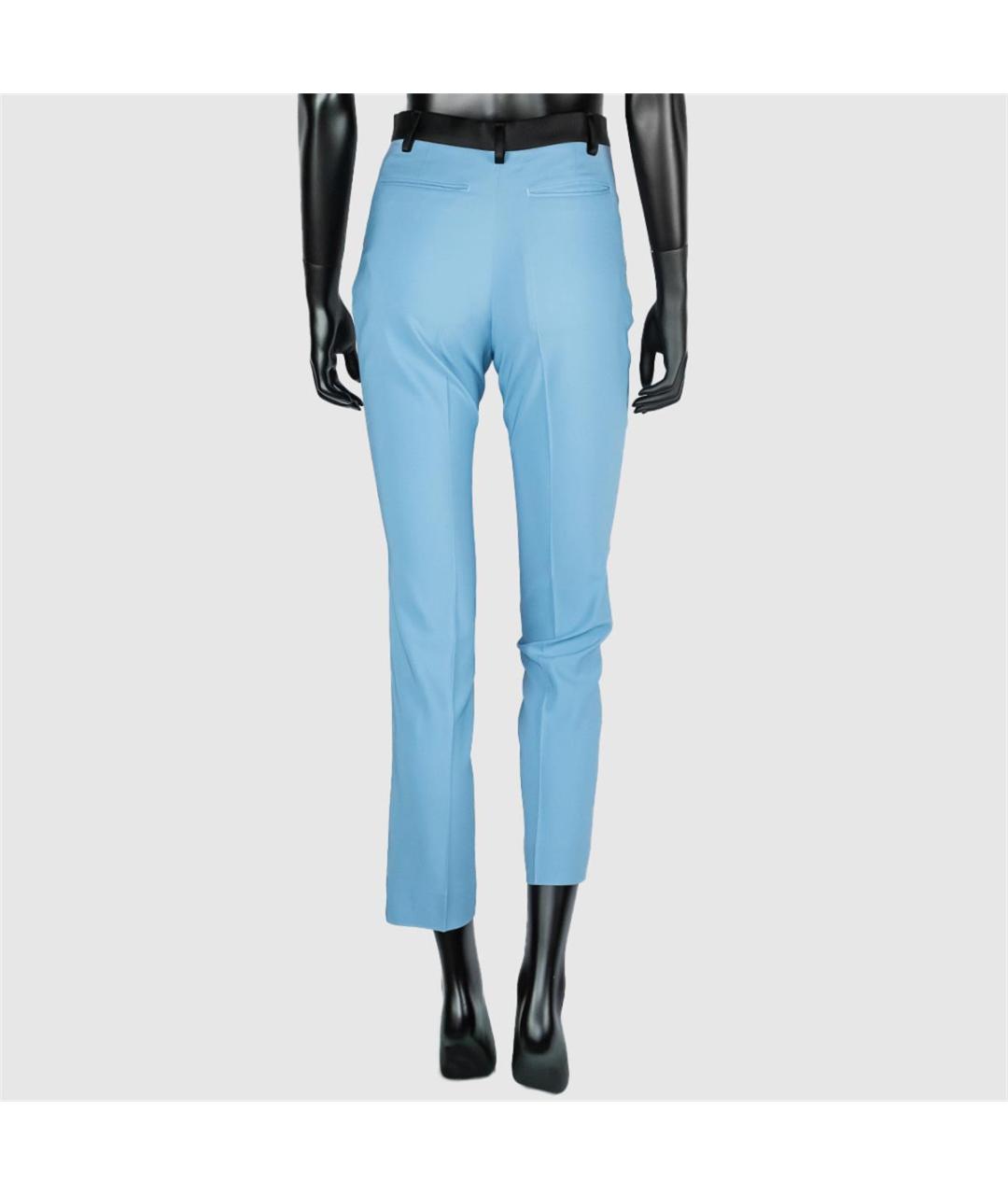 CELINE Голубые ацетатные прямые брюки, фото 3