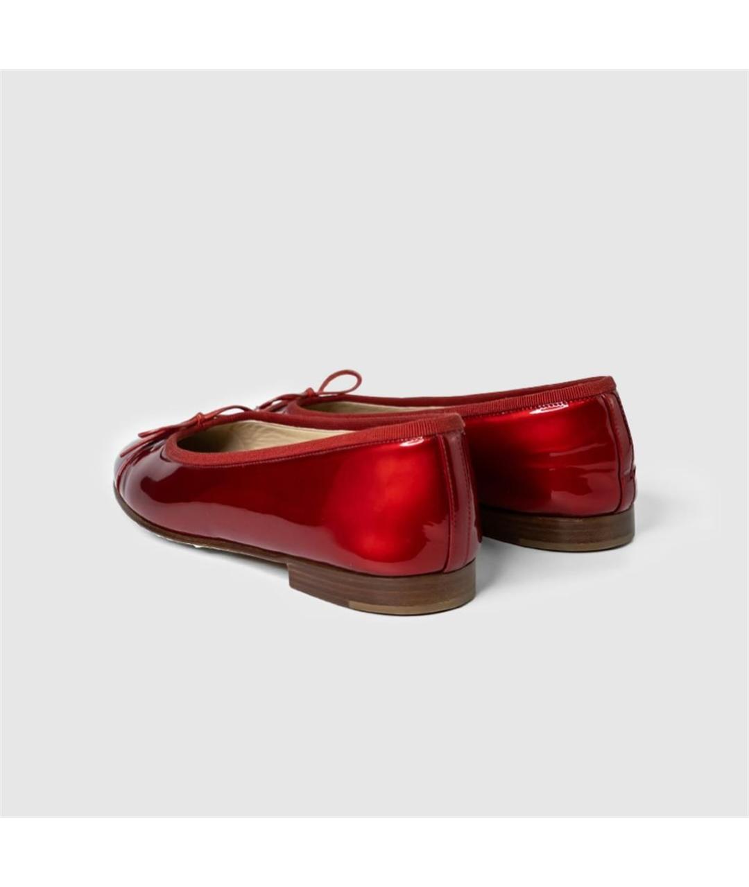 CHANEL Красные балетки из лакированной кожи, фото 4