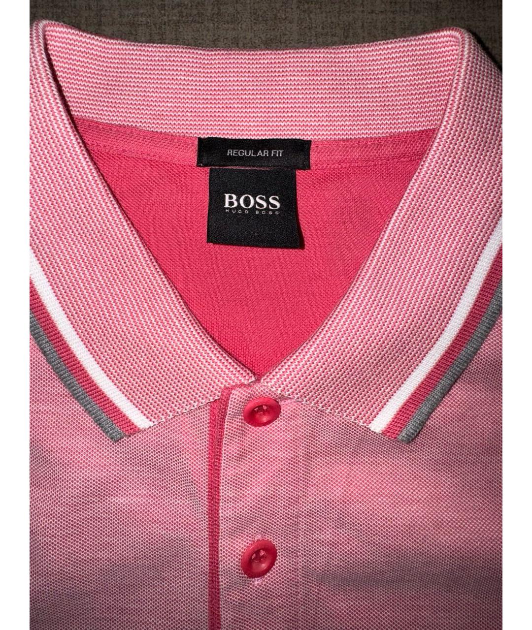 HUGO BOSS Розовое хлопковое поло с коротким рукавом, фото 3