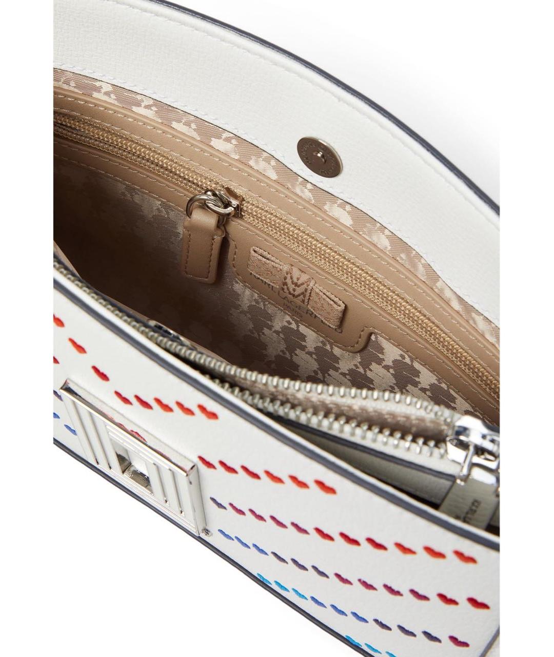 KARL LAGERFELD Белая сумка через плечо из искусственной кожи, фото 4