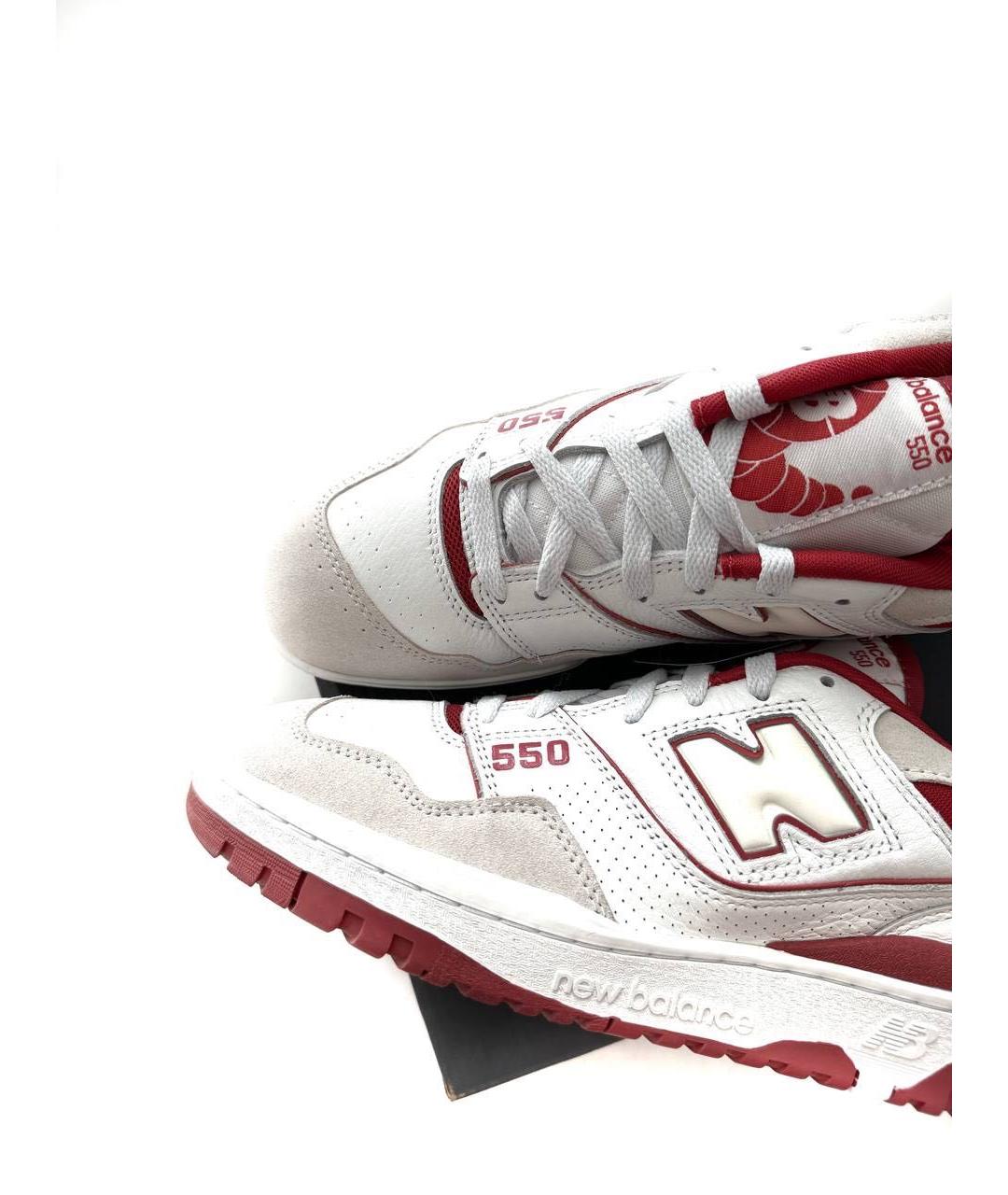 NEW BALANCE Красные кожаные низкие кроссовки / кеды, фото 4