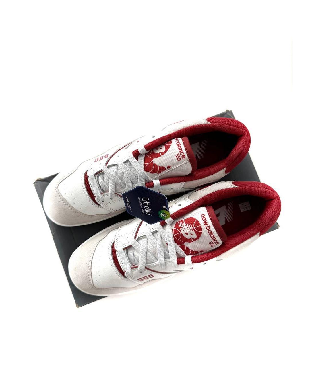 NEW BALANCE Красные кожаные низкие кроссовки / кеды, фото 2