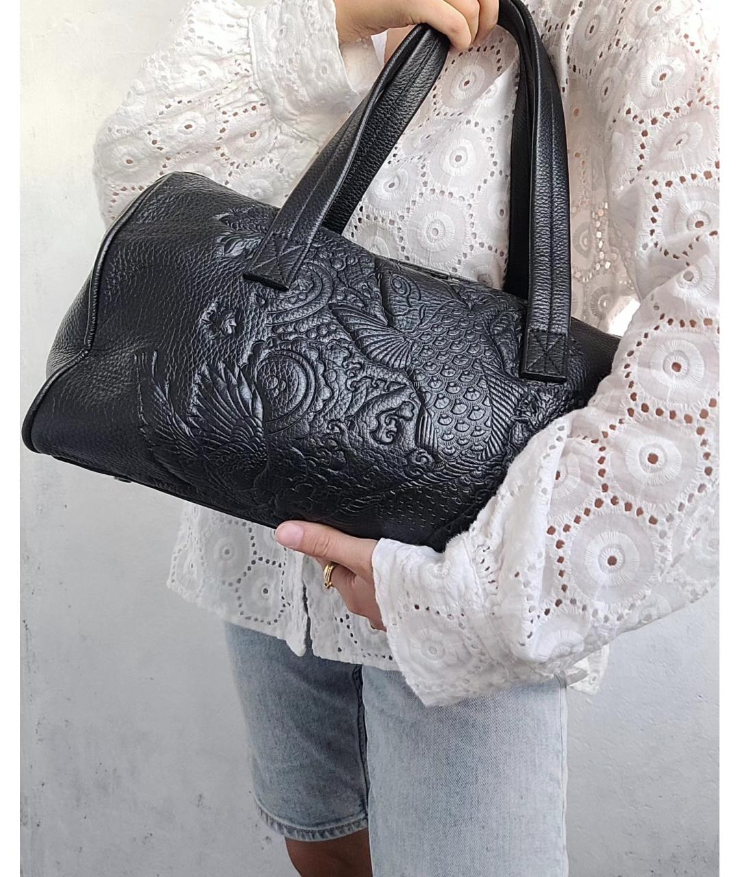 JEAN PAUL GAULTIER Черная кожаная сумка тоут, фото 8