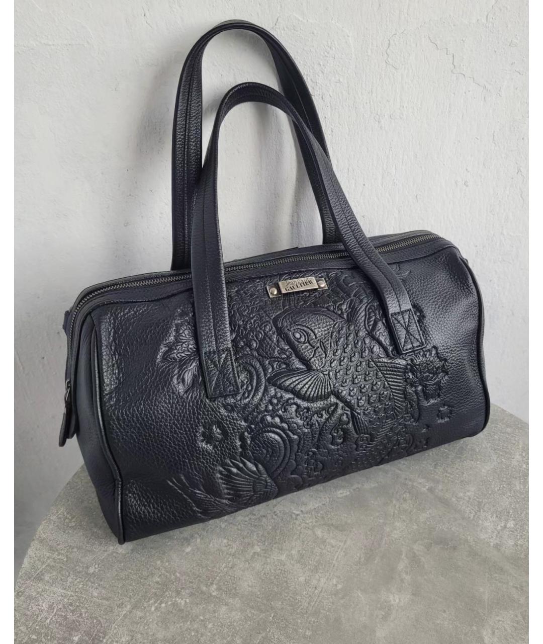 JEAN PAUL GAULTIER Черная кожаная сумка тоут, фото 9