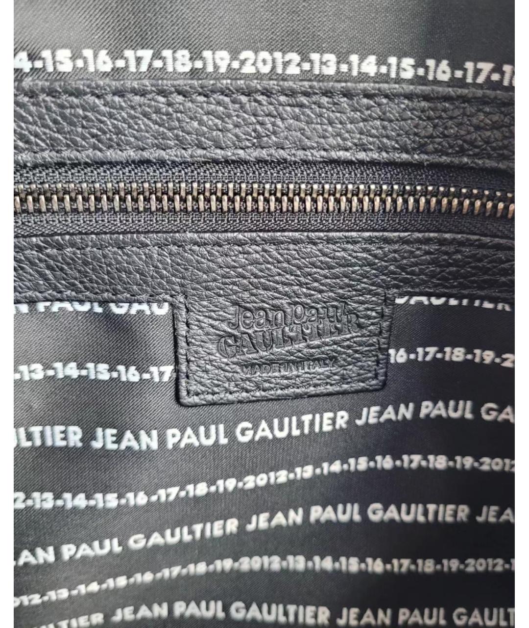 JEAN PAUL GAULTIER Черная кожаная сумка тоут, фото 5