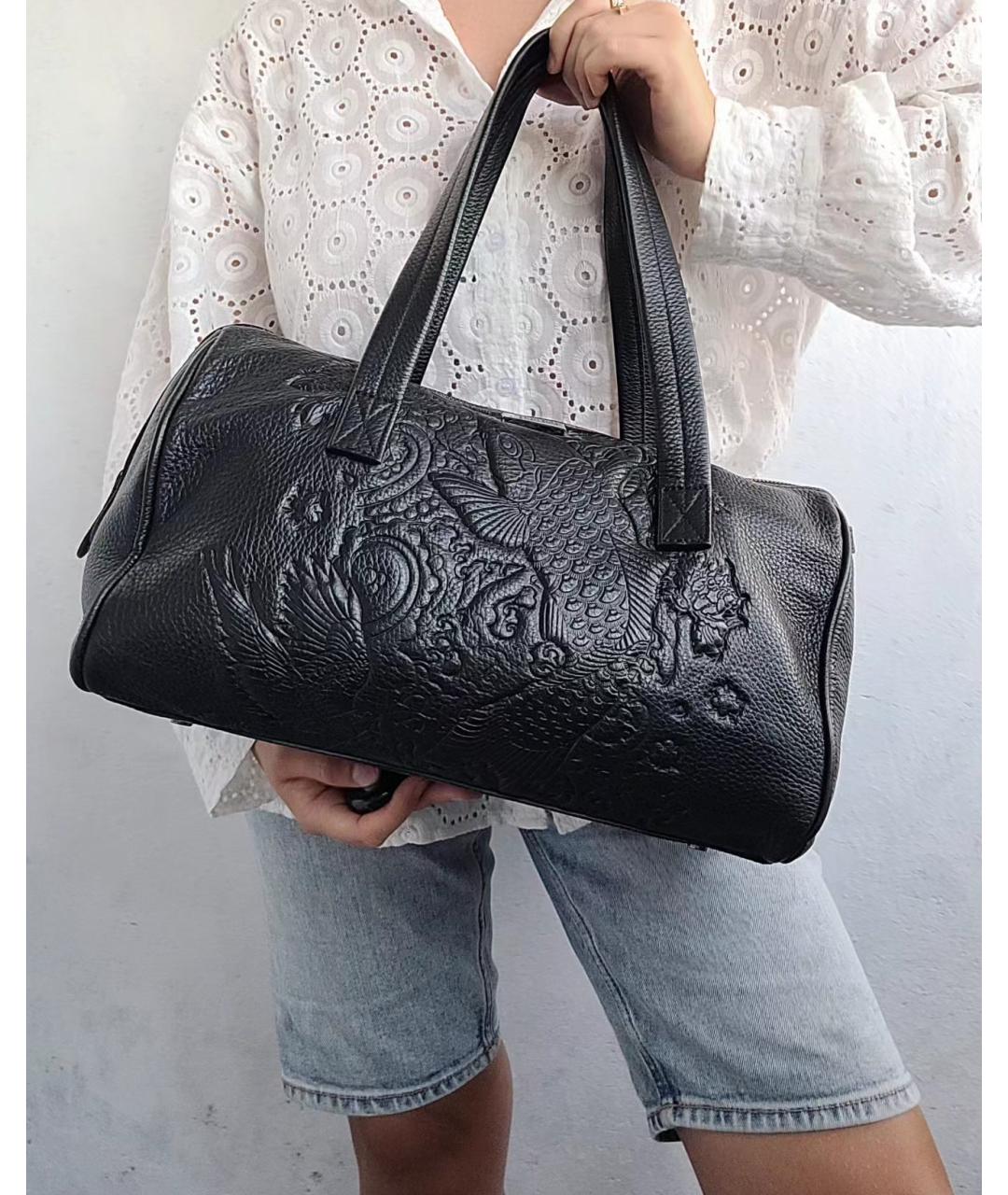 JEAN PAUL GAULTIER Черная кожаная сумка тоут, фото 6