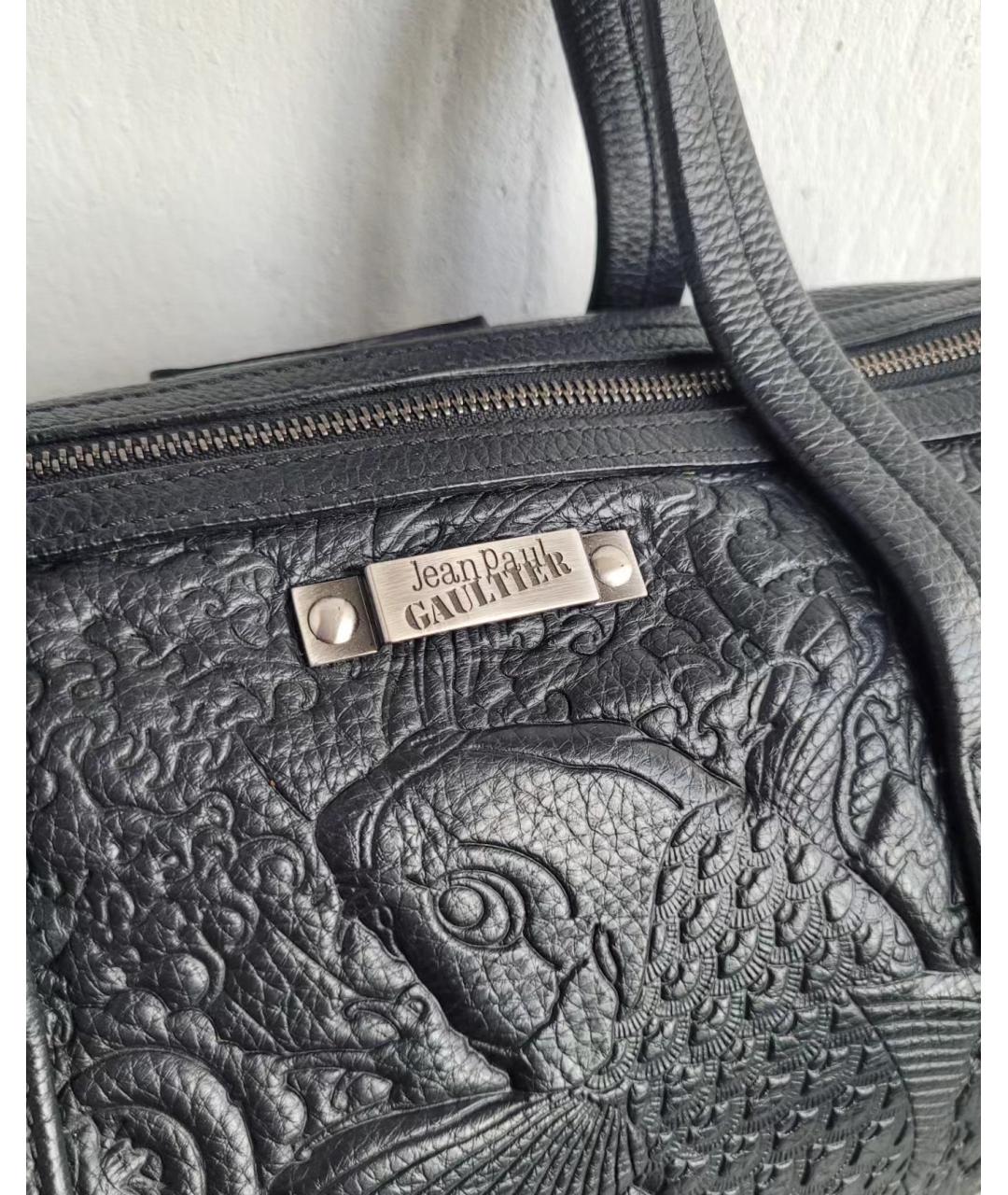 JEAN PAUL GAULTIER Черная кожаная сумка тоут, фото 3