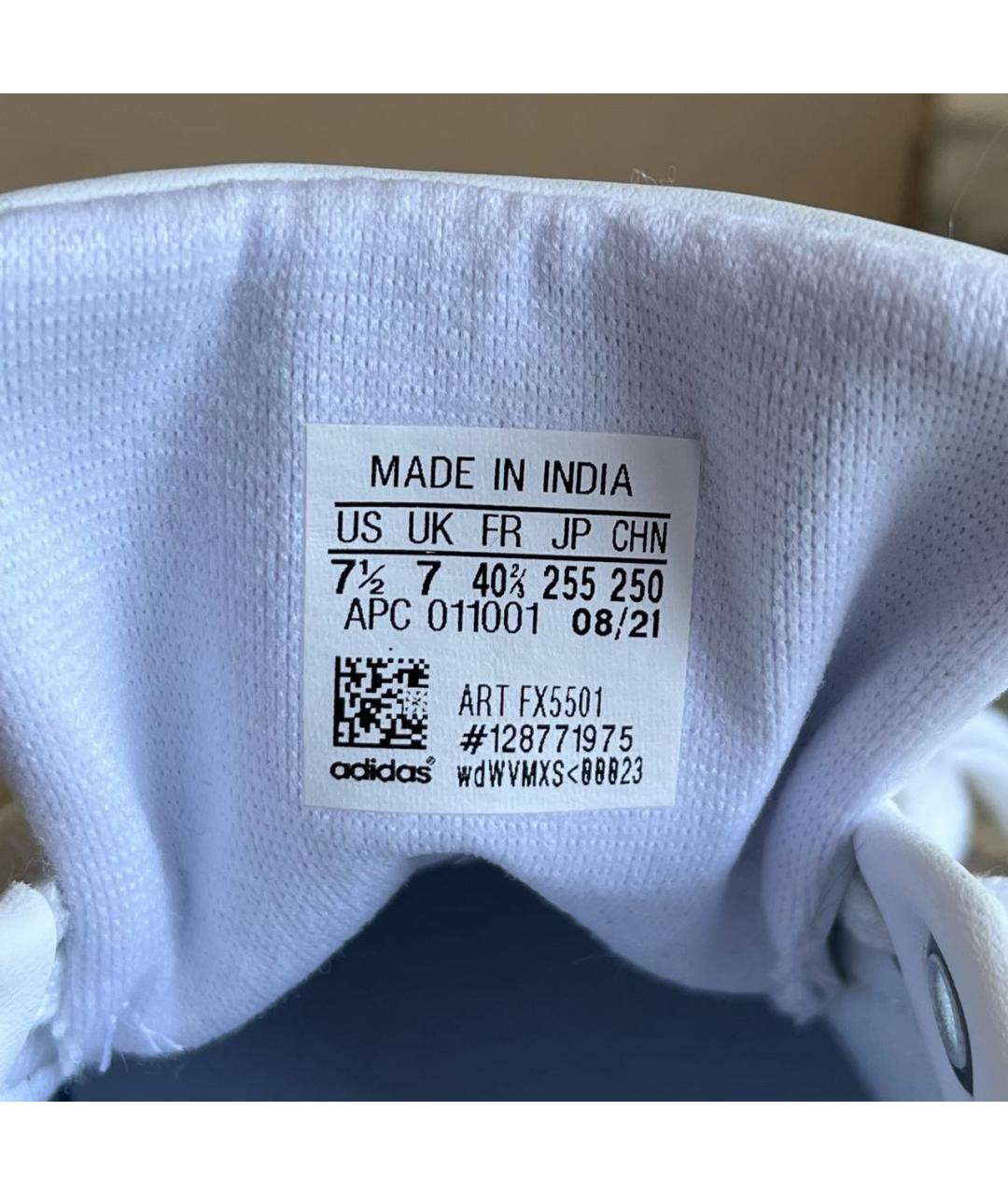 ADIDAS Белые кожаные низкие кроссовки / кеды, фото 7