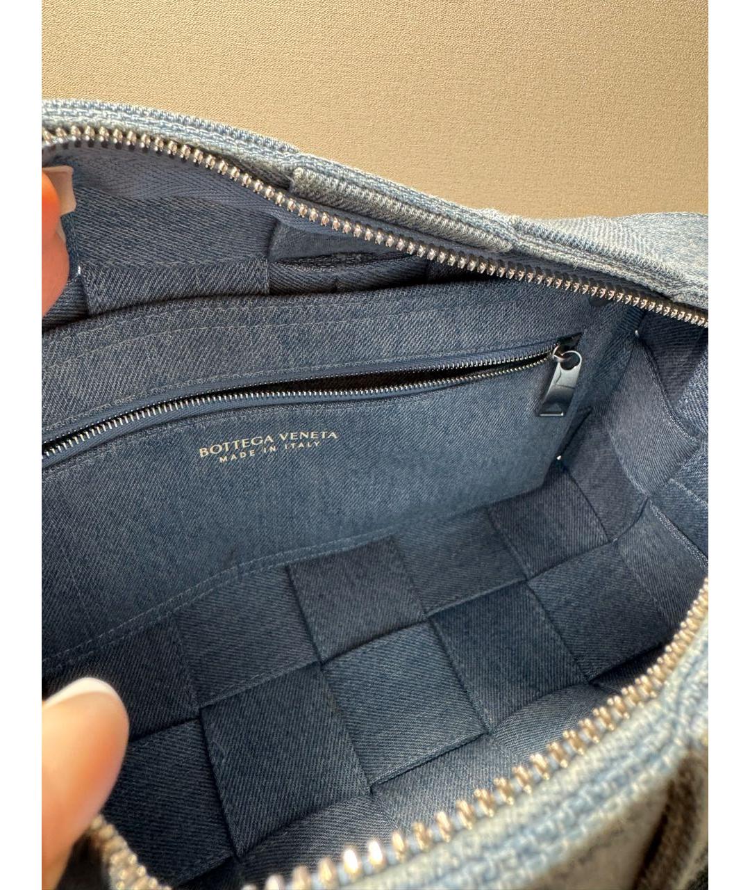 BOTTEGA VENETA Голубая деним сумка через плечо, фото 6