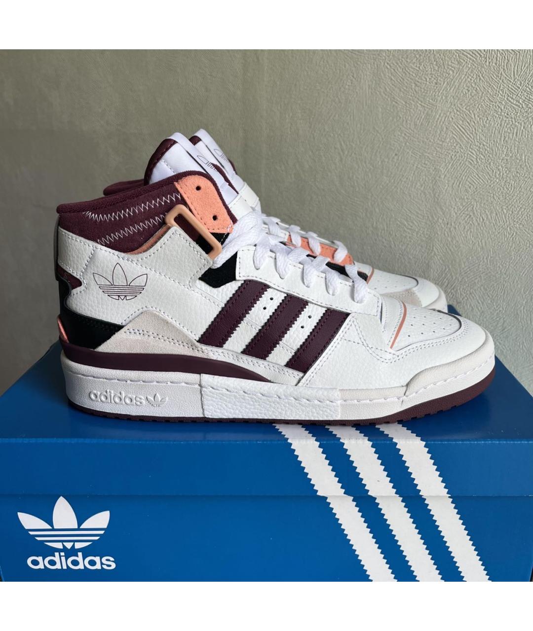 ADIDAS Белые кожаные высокие кроссовки / кеды, фото 2