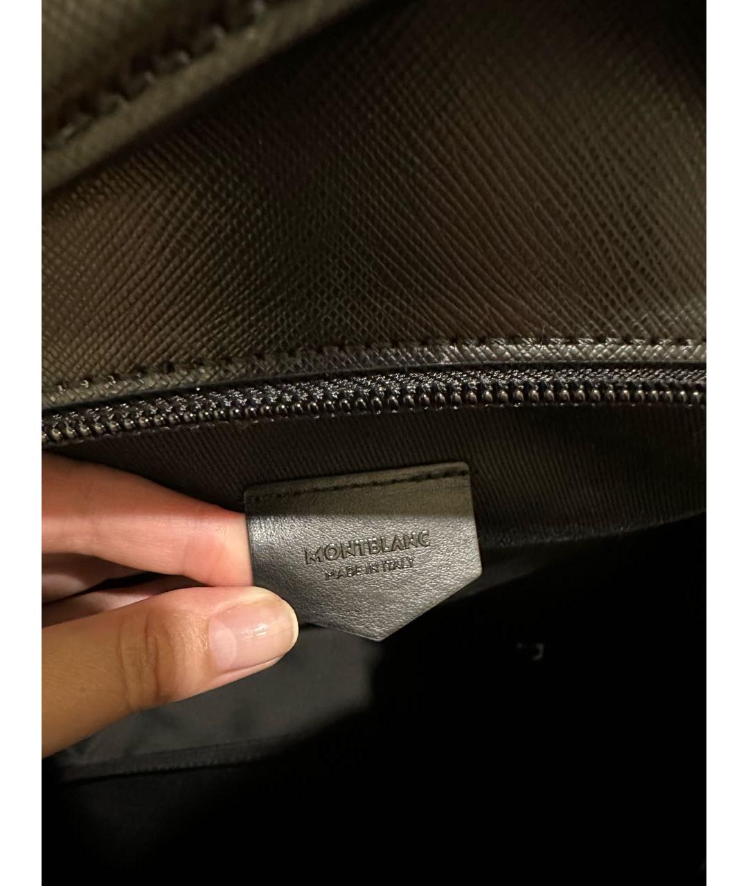 MONTBLANC Черный кожаный рюкзак, фото 6