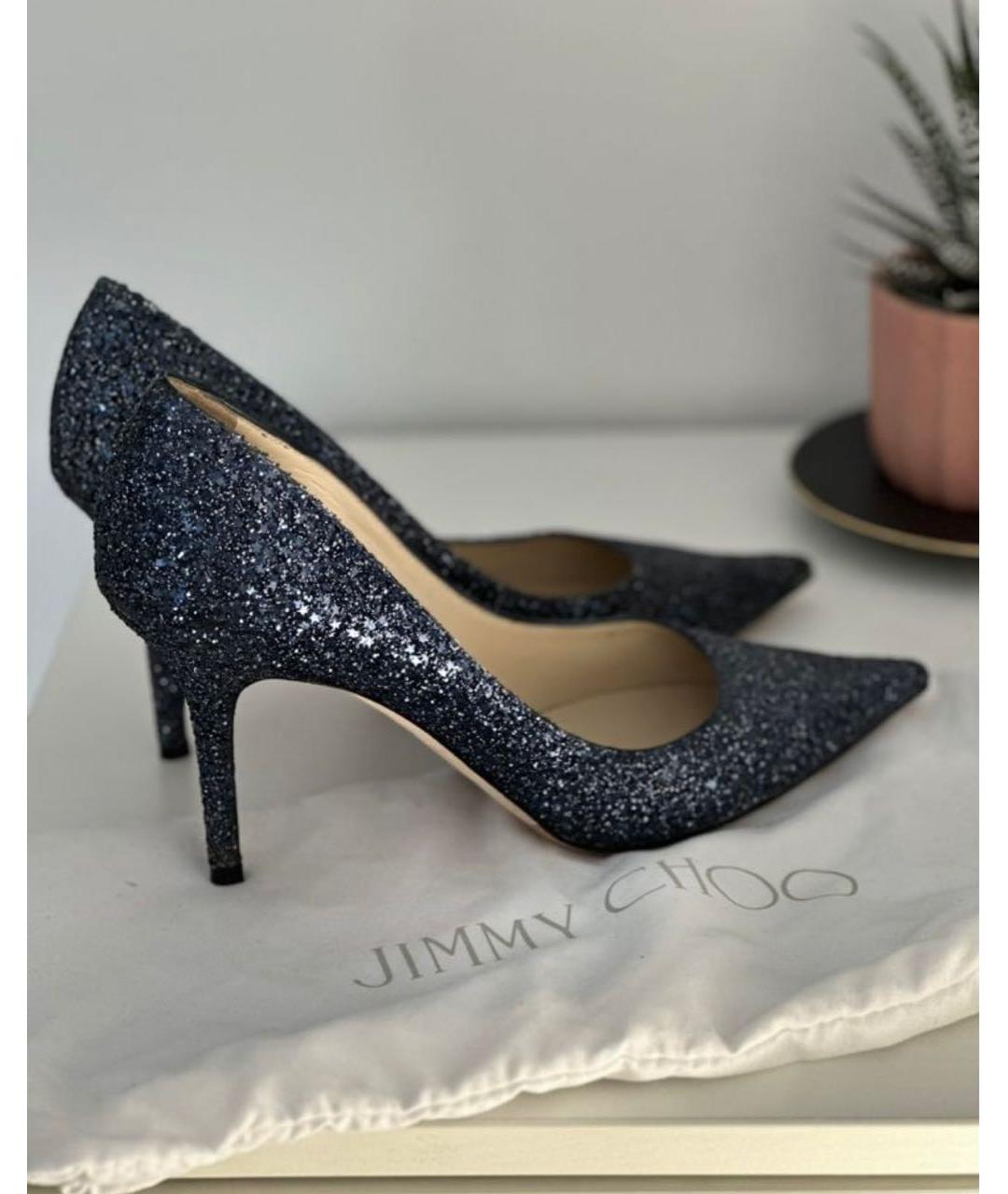 JIMMY CHOO Синие кожаные туфли, фото 5