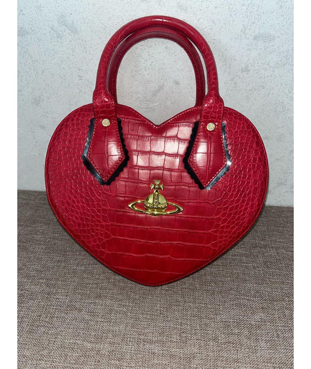 VIVIENNE WESTWOOD Красная сумка с короткими ручками из искусственной кожи, фото 5