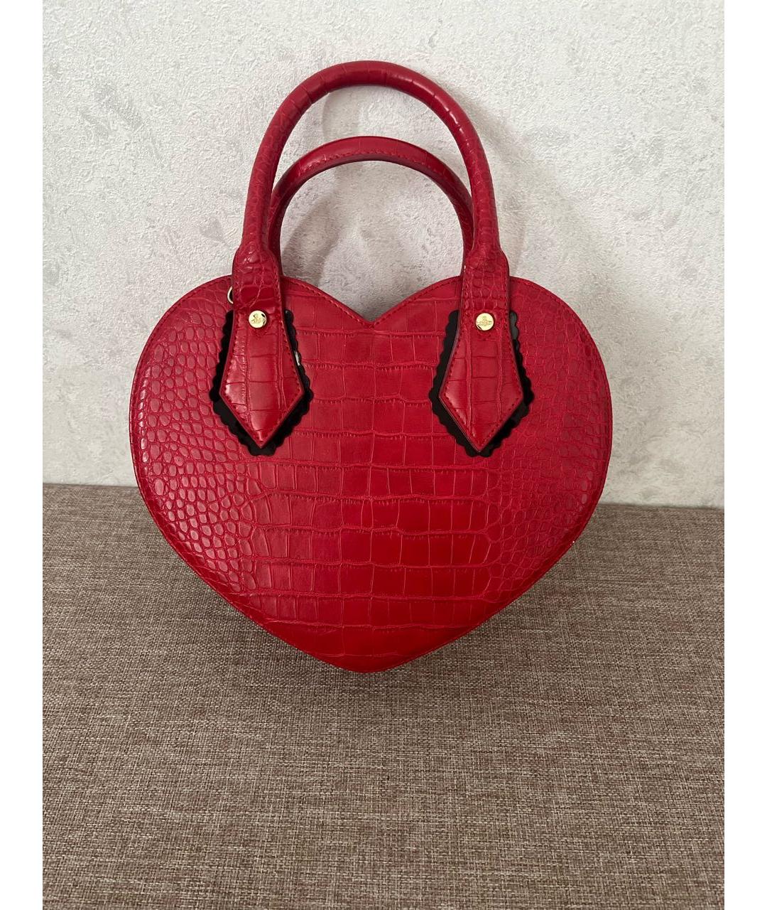 VIVIENNE WESTWOOD Красная сумка с короткими ручками из искусственной кожи, фото 3