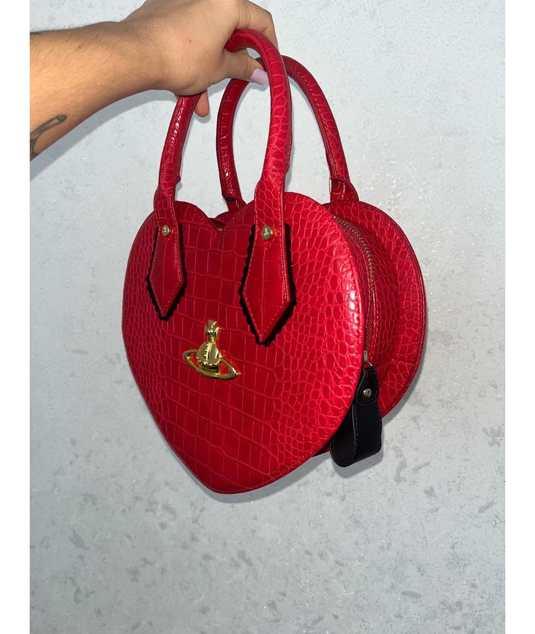 VIVIENNE WESTWOOD Красная сумка с короткими ручками из искусственной кожи, фото 2