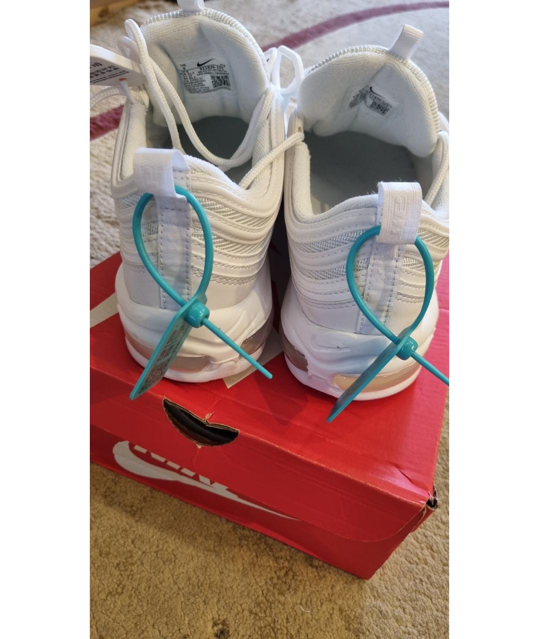 NIKE Белые текстильные низкие кроссовки / кеды, фото 4