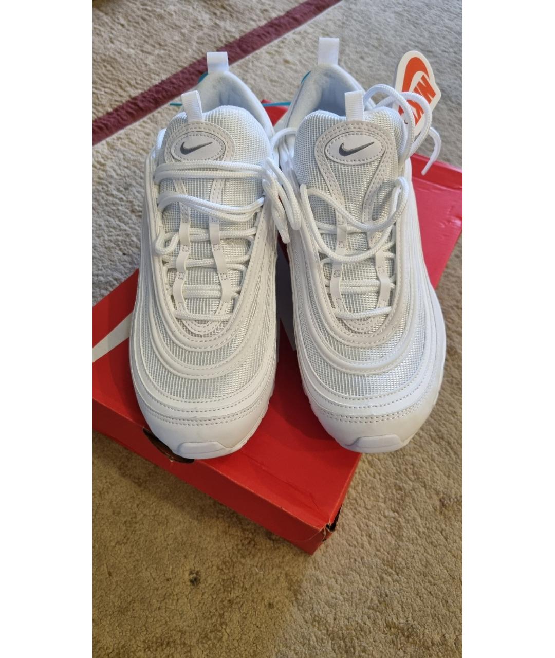NIKE Белые текстильные низкие кроссовки / кеды, фото 3