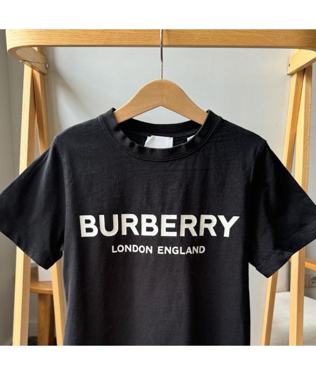 BURBERRY Черная детская футболка, фото 2