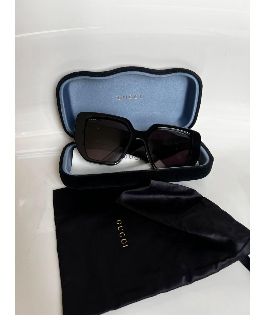 GUCCI Черные пластиковые солнцезащитные очки, фото 7