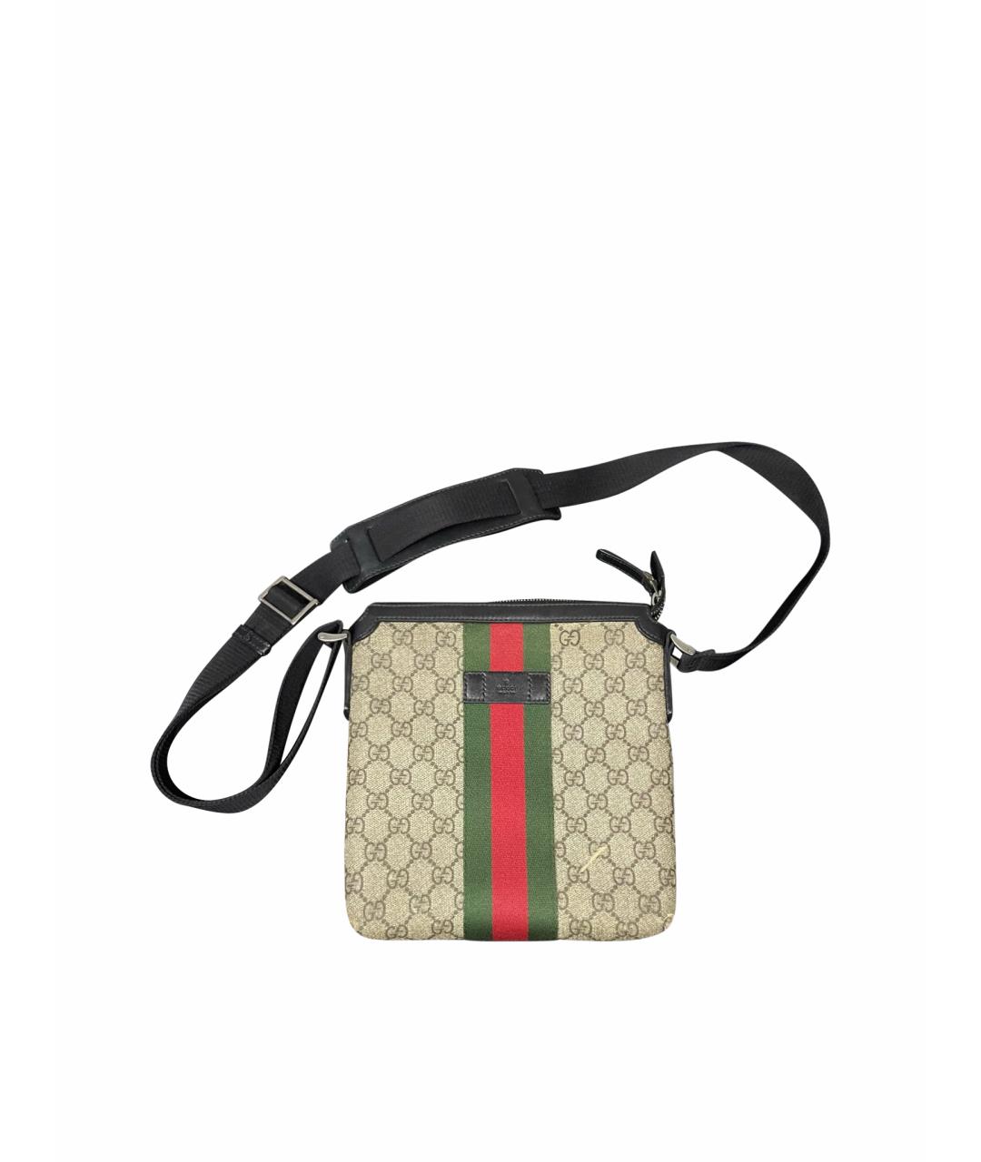 GUCCI Хаки кожаная сумка на плечо, фото 1