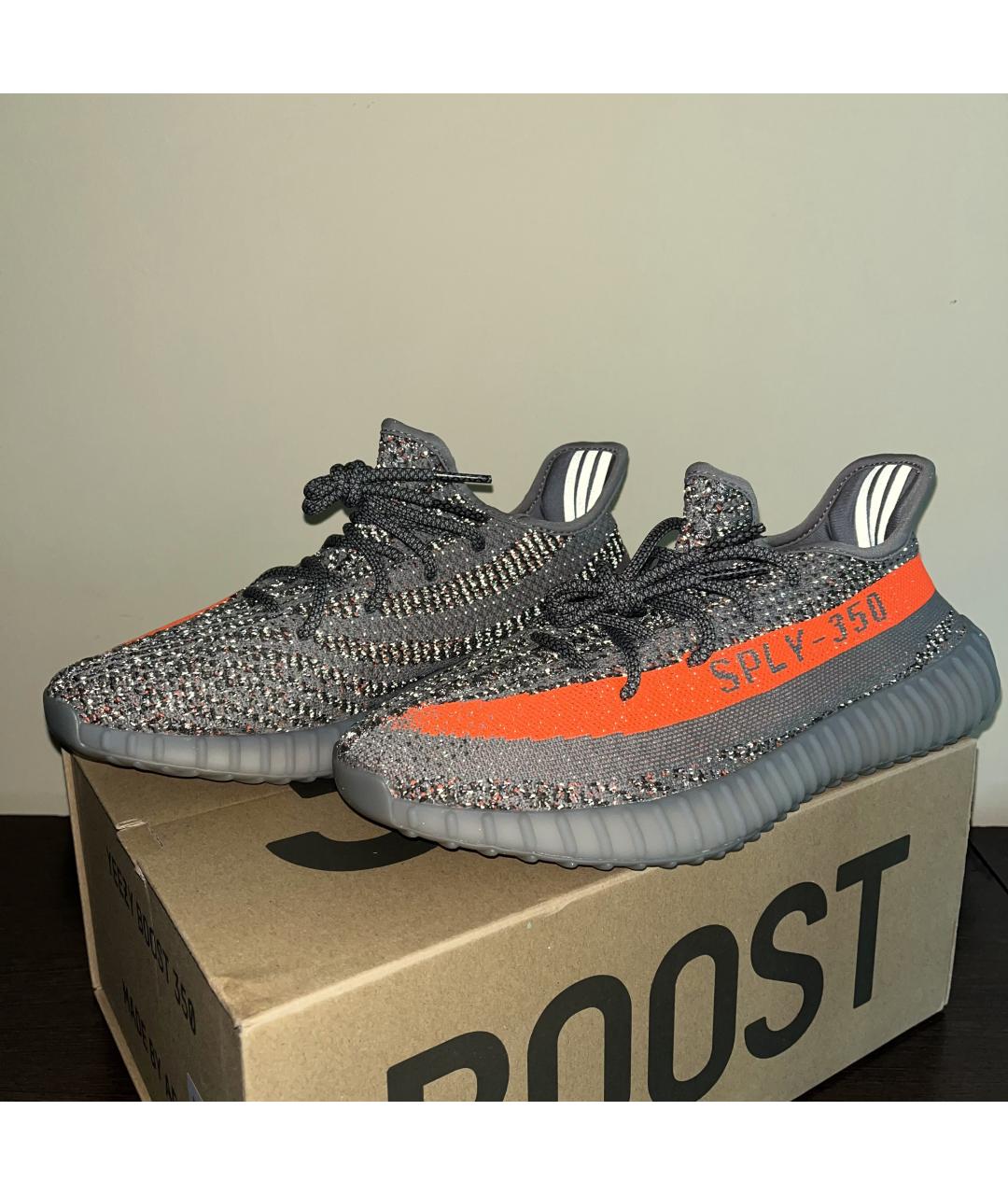 ADIDAS YEEZY Серые текстильные низкие кроссовки / кеды, фото 6