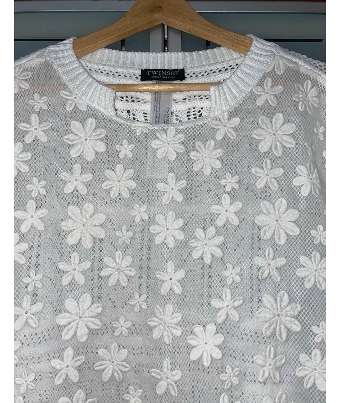 TWIN-SET Белый хлопковый джемпер / свитер, фото 3