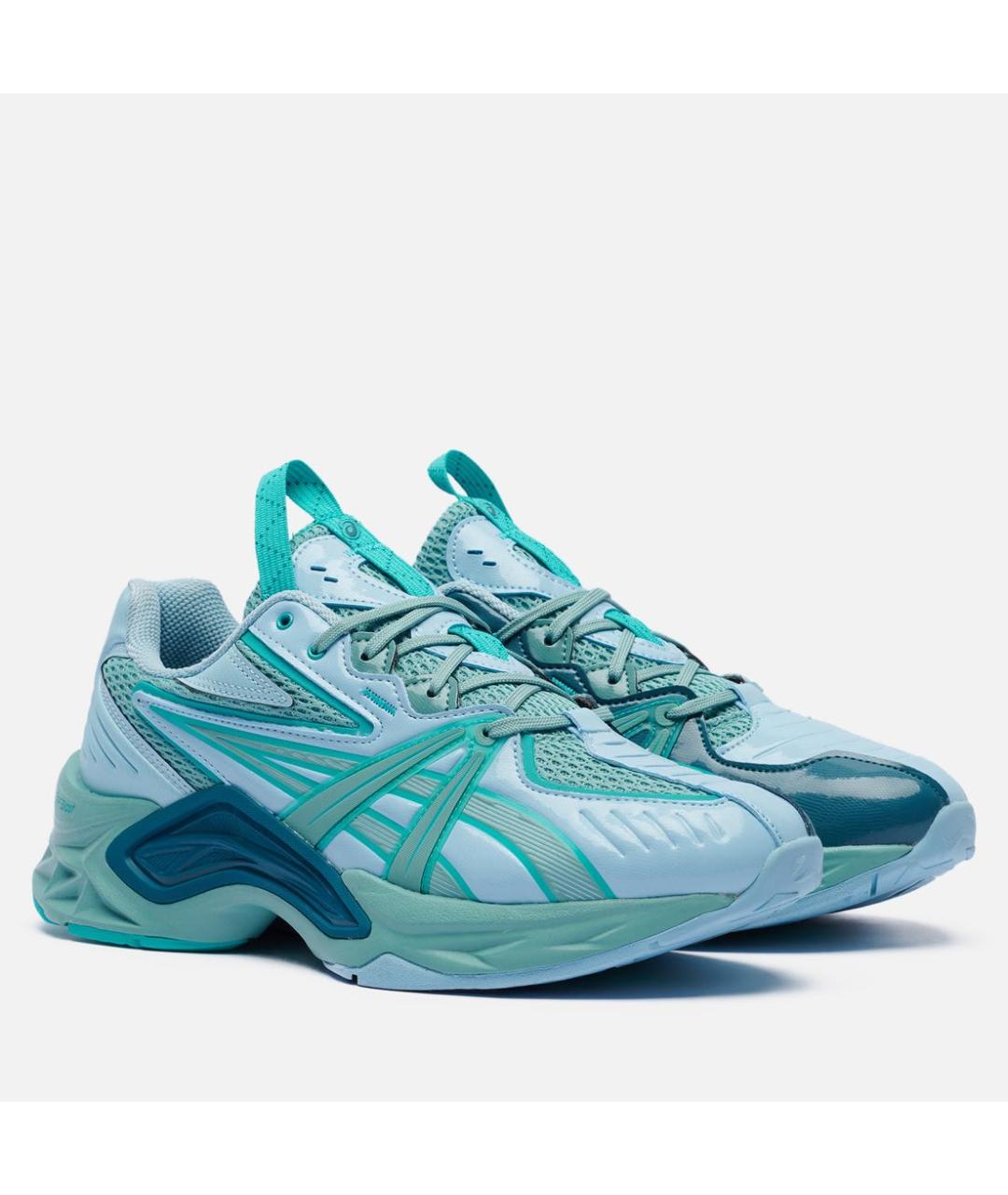 ASICS Голубые низкие кроссовки / кеды из лакированной кожи, фото 2