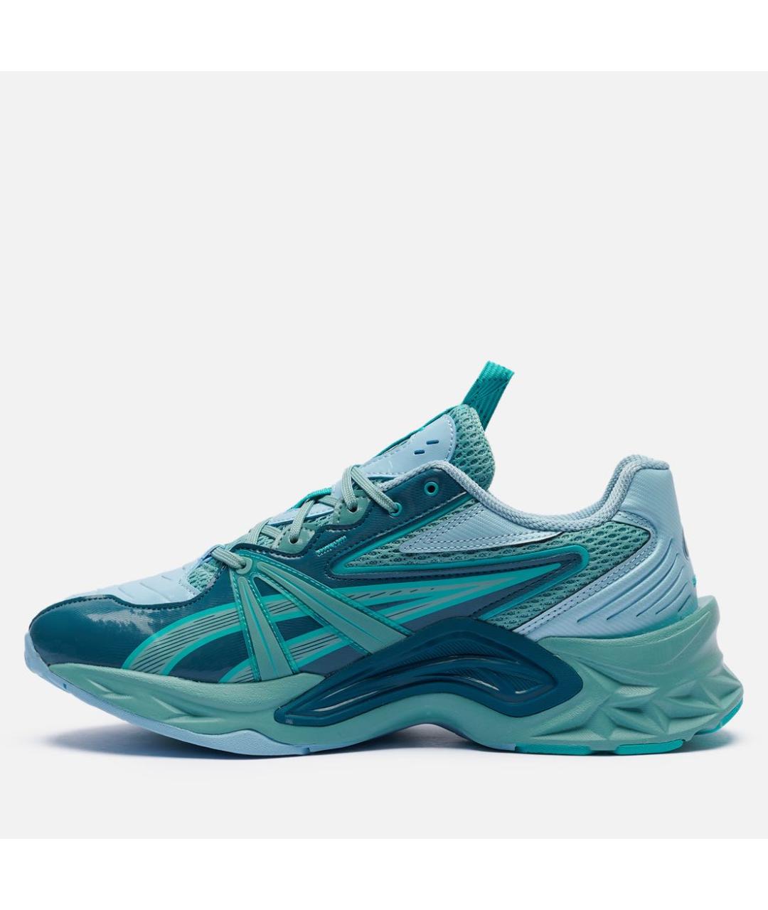 ASICS Голубые низкие кроссовки / кеды из лакированной кожи, фото 5