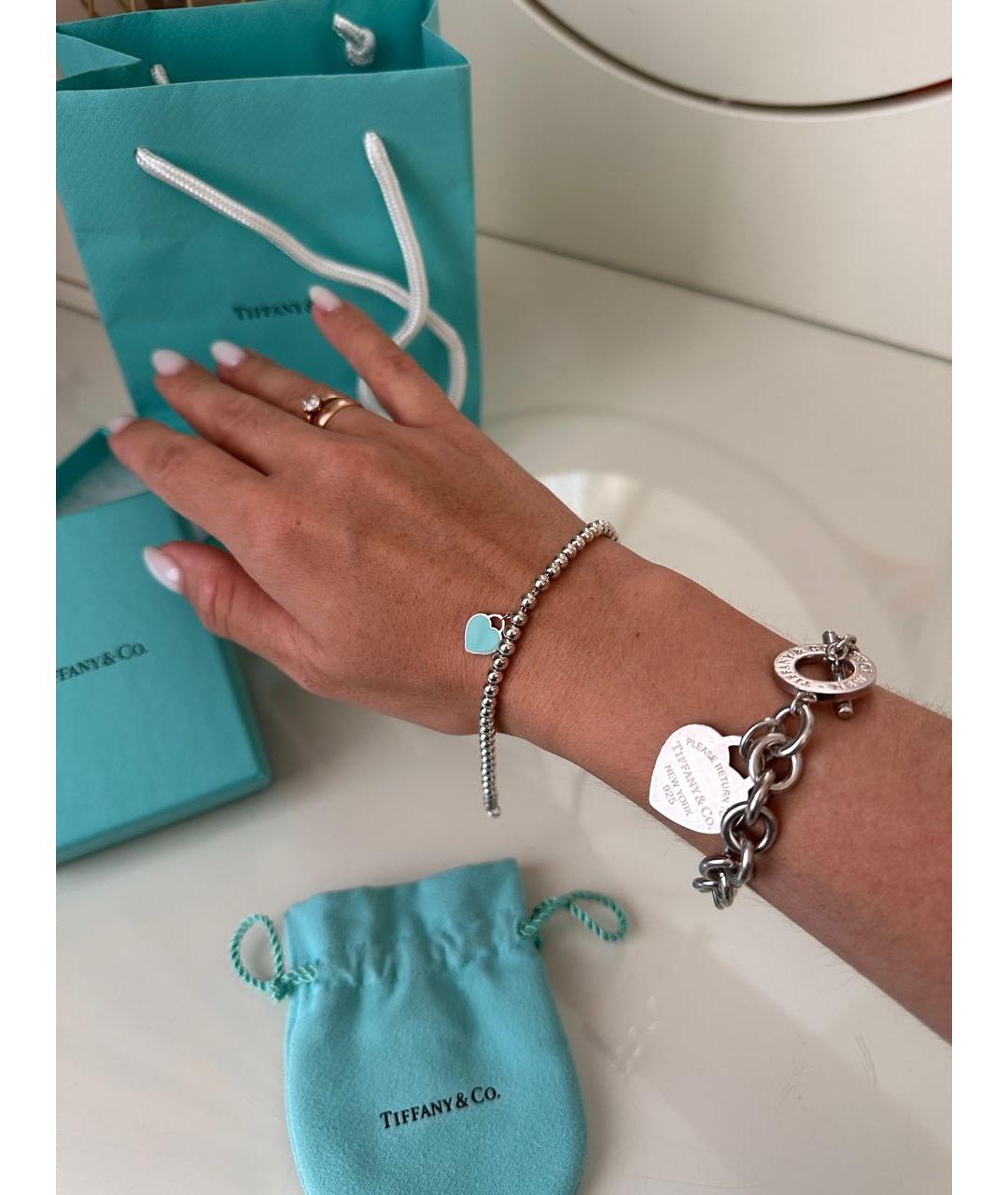 TIFFANY&CO Бирюзовый серебряный браслет, фото 6