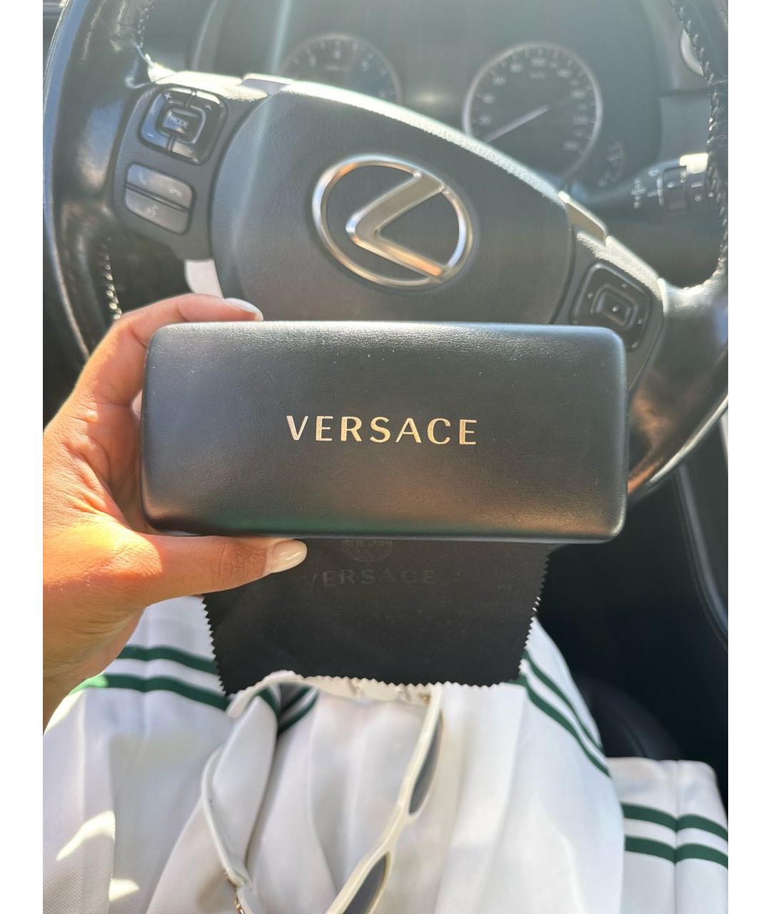 VERSACE Белые пластиковые солнцезащитные очки, фото 4