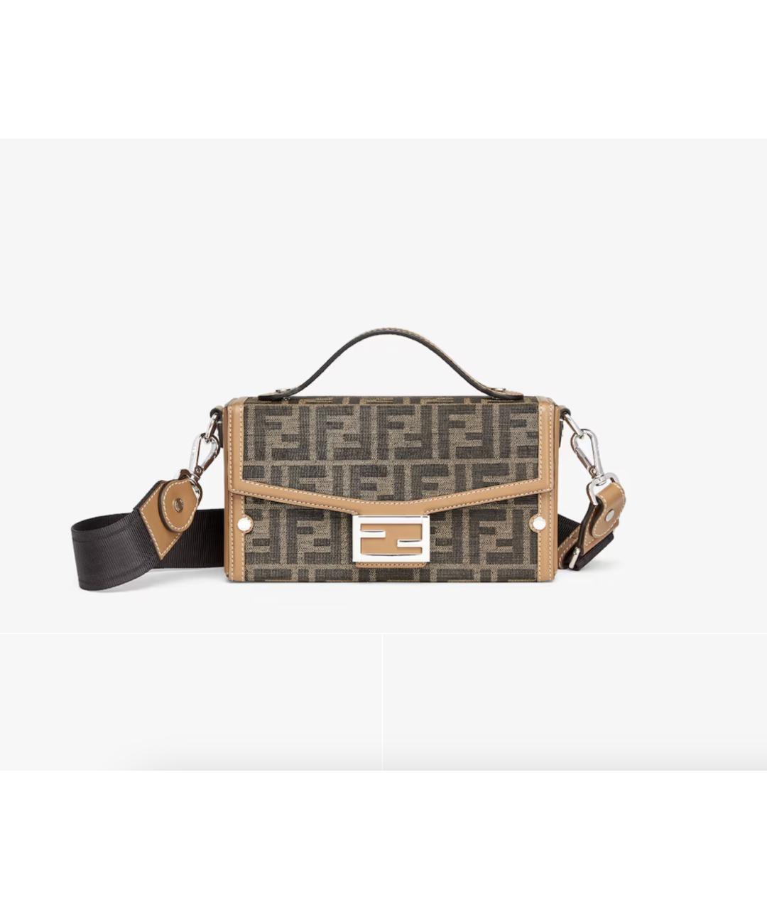 FENDI Коричневая кожаная поясная сумка, фото 1