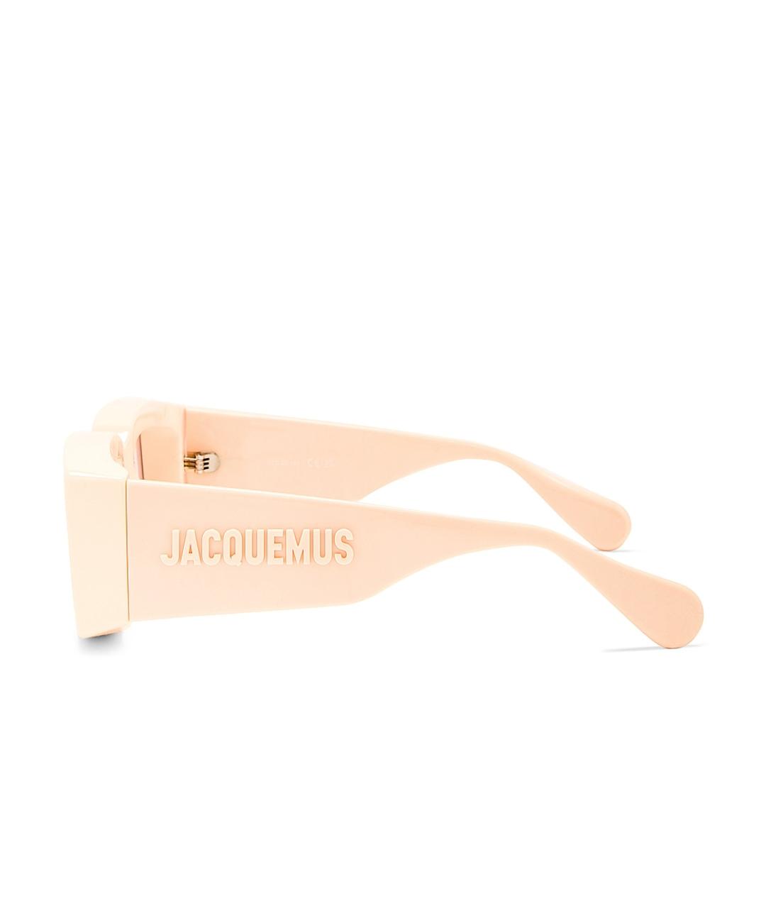 JACQUEMUS Бежевые пластиковые солнцезащитные очки, фото 3