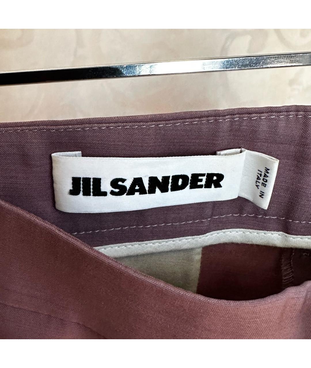 JIL SANDER Фиолетовые шерстяные брюки узкие, фото 5