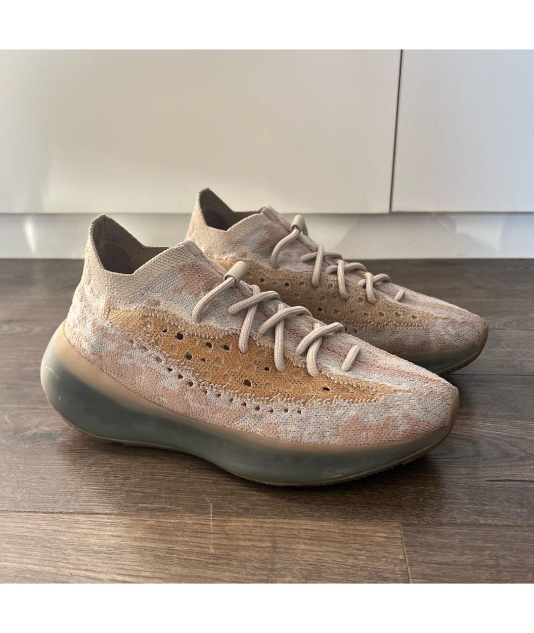 ADIDAS YEEZY Бежевые текстильные кроссовки, фото 5