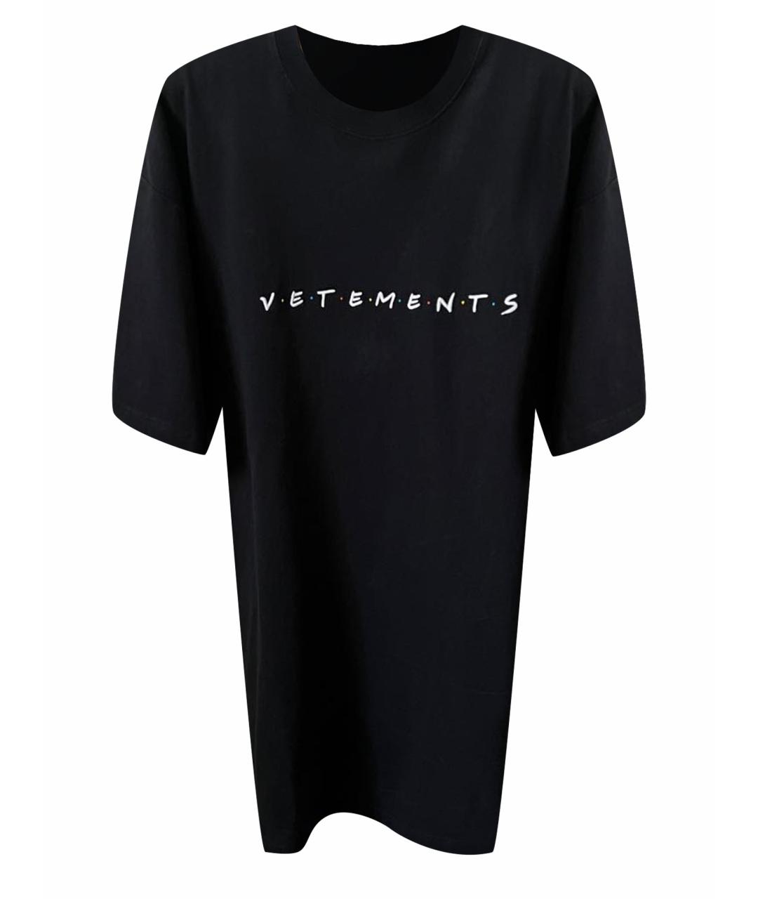 VETEMENTS Черная хлопковая футболка, фото 1