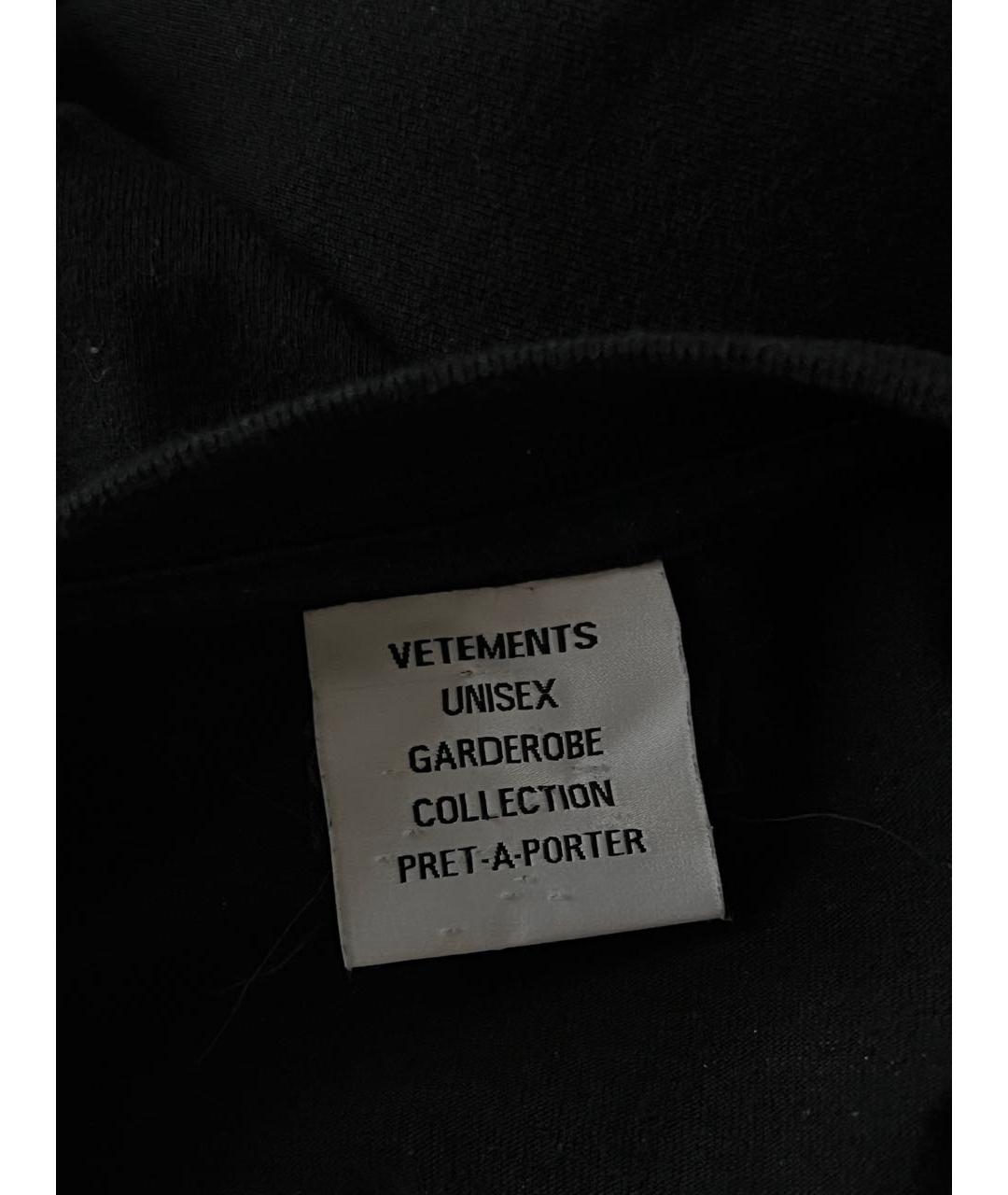 VETEMENTS Черная хлопковая футболка, фото 3