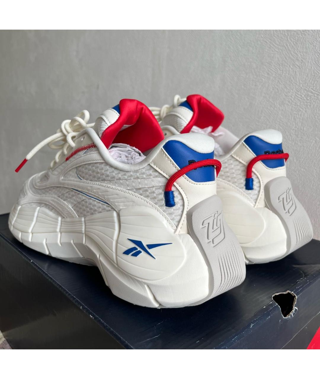 REEBOK Бежевые текстильные низкие кроссовки / кеды, фото 6