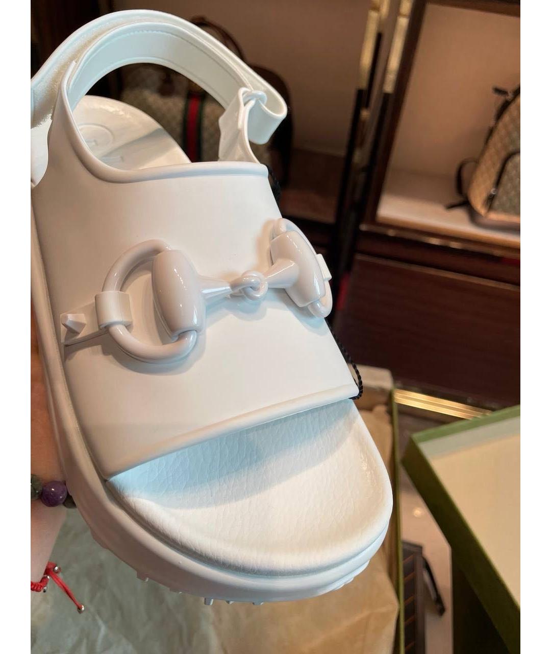 GUCCI Белые сандалии, фото 8