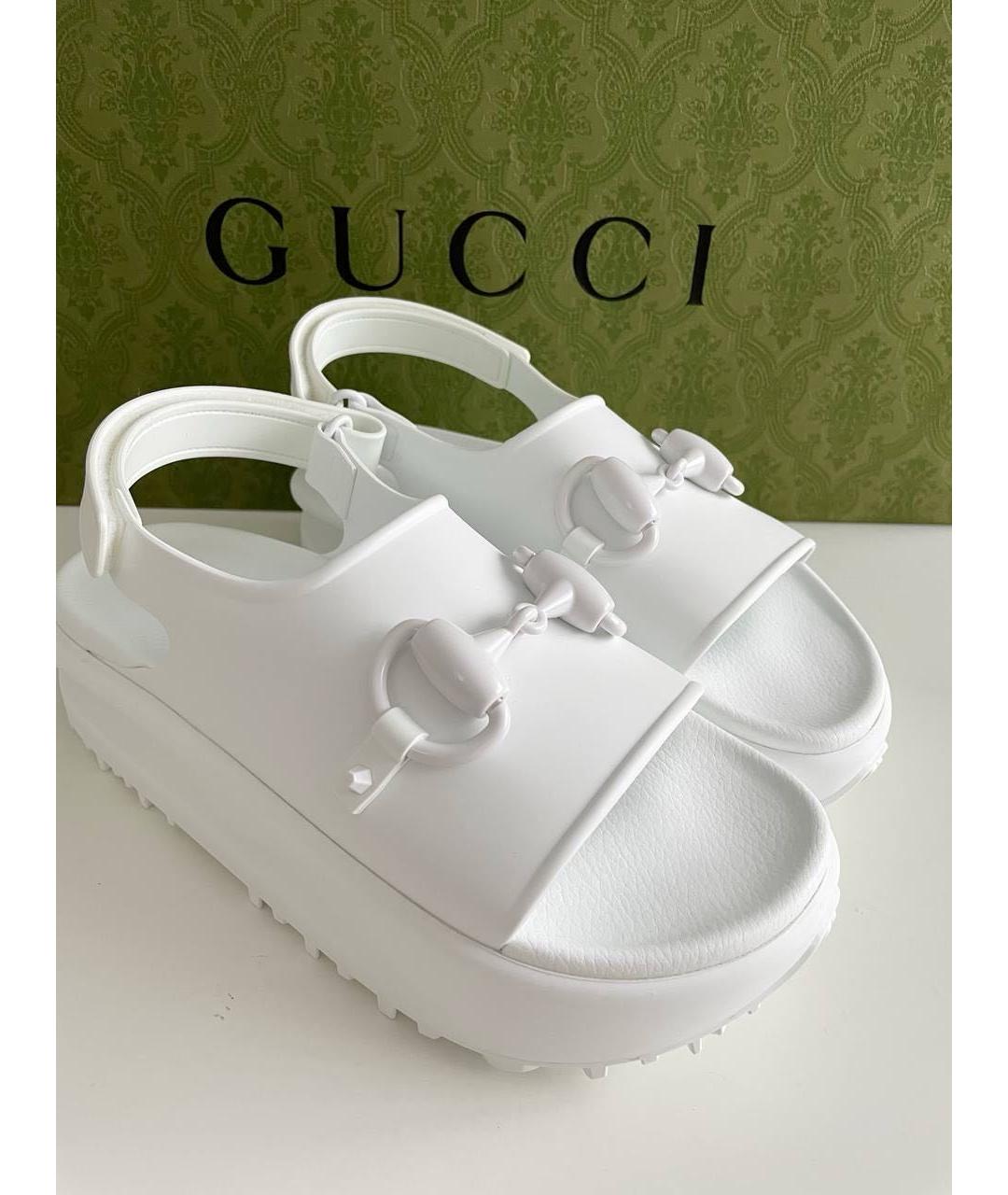 GUCCI Белые сандалии, фото 7